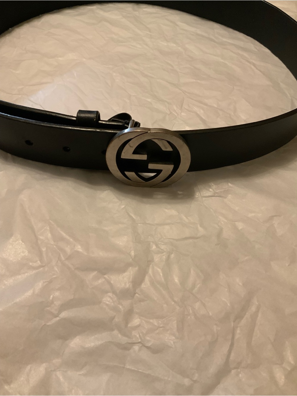 Gucci Belt GG Black Smooth Leather 1.5 Inch Size 90/36. Pre own good condition. - Picture 2 of 5